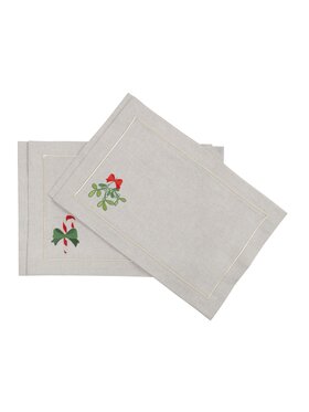 Roseberry Home Roseberry Home Podkładka na stół Candy Cane & Mistletoe Mirha Beżowy