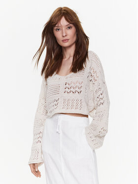 BDG Urban Outfitters BDG Urban Outfitters Pull BDG MIX TEXTURE OPEN KNIT 76469063 Blanc Cropped Fit