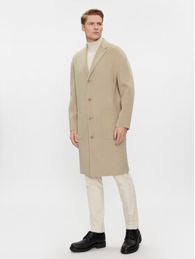 Calvin Klein Calvin Klein Vlnený kabát K10K111601 Béžová Regular Fit