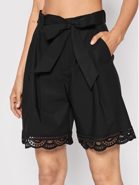 TWINSET TWINSET Szövet rövidnadrág 221TT2136 Fekete Loose Fit