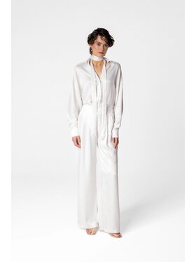 LE POSSÉ LE POSSÉ Pantaloni di tessuto SS Bianco Regular Fit