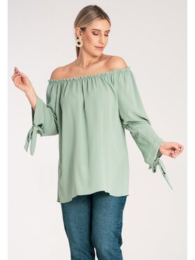 FIGL FIGL Bluzka M1133 Zielony Regular Fit