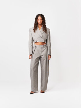 La Mania La Mania Spodnie garniturowe TROTER Szary Basic Fit
