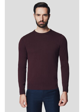 Lancerto Lancerto Sweter Joakim SW073224000057 Bordowy Regular Fit