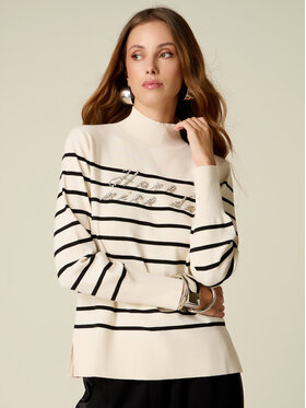 Oltre Oltre Sweter M394J005651N0S1 Biały Regular Fit