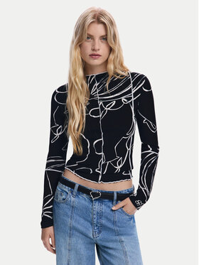 Desigual Desigual Blūze Londres 25WWTK49 Melns Regular Fit
