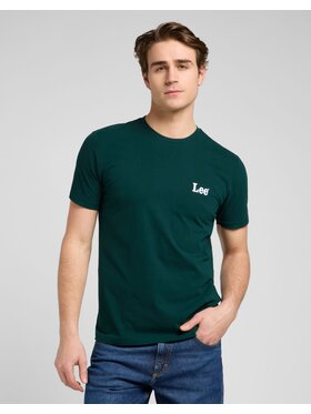 Lee Lee T-Shirt SS SMALL LOGO TEE Zielony Regular Fit