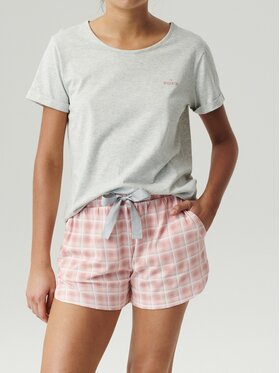 Atlantic Atlantic Piżama Kratka Szary Regular Fit