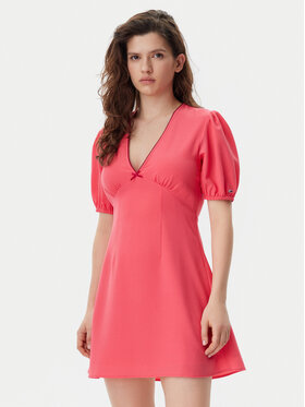 Tommy Jeans Tommy Jeans Rochie de vară DW0DW20337 Roz Regular Fit