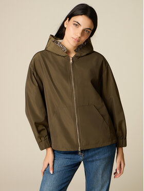 Oltre Oltre Płaszcz zimowy 0010J000162N035 Zielony Baggy Fit