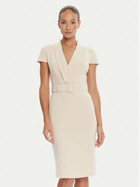Rinascimento Rinascimento Cocktail obleka CFC0125582003 Bež Slim Fit