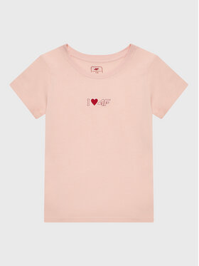 4F 4F T-Shirt HJZ22-JTSD005 Růžová Regular Fit