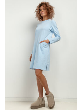 Tessita Tessita Sukienka dzianinowa T412/5/XS-S Niebieski Relaxed Fit