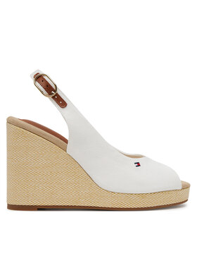 Tommy Hilfiger Tommy Hilfiger Espadrilky Flag High Wedge Espad Slingback FW0FW08597 Bílá