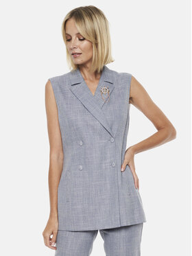 Potis & Verso Potis & Verso Kamizelka garniturowa Dorian Szary Regular Fit