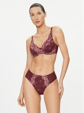 Hunkemöller Klasične Spodnje Hlačke Z Visokim Pasom Diva Rio H 203491 Bordo Rdeča