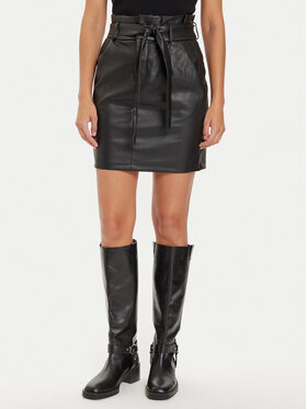 Vero Moda Vero Moda Fustă din imitație de piele Eva 10233919 Negru Regular Fit