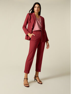 Oltre Oltre Spodnie materiałowe P079R209294N036 Bordowy Regular Fit
