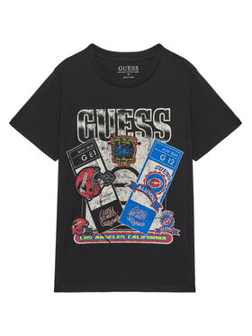 Guess Guess Tričko L5YI10 K8HM4 Čierna Regular Fit