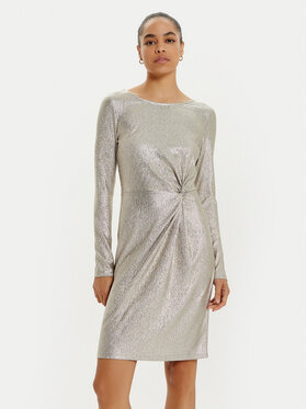 OUI OUI Kokteilinė suknelė 88935 Auksinė Slim Fit