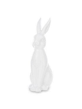 MIAhome MIAhome Figurka siedzący biały królik 33x12x16 cm Biały