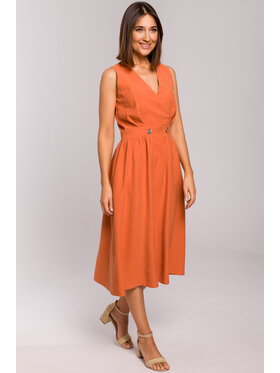 Stylove Stylove Každodenní šaty S224 Oranžová Regular Fit