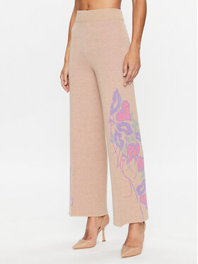 TWINSET TWINSET Pantaloni tricotați 232TP3681 Bej Wide Leg