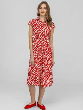 Perso Perso Sukienka letnia RBE266263F Czerwony Regular Fit