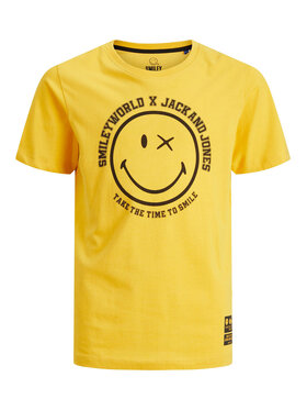 Jack&Jones Junior Jack&Jones Junior T-Shirt SMILEY WORLD 12223445 Żółty Regular Fit