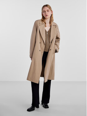 Pieces Trench 17141582 Bež Loose Fit