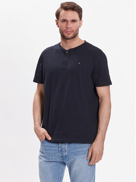 Tommy Hilfiger Tommy Hilfiger T-Shirt Henley UM0UM02803 Tmavomodrá Regular Fit