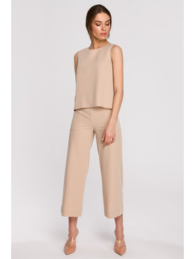 Stylove Stylove Bluzka S257 Beżowy Regular Fit
