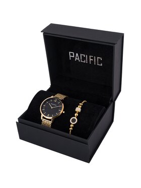 Pacific Pacific Zestaw zegarek i bransoletka X6190-05 Złoty