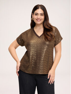 Fiorella Rubino Fiorella Rubino T-Shirt G06IL009839N0Z2 Brązowy Regular Fit