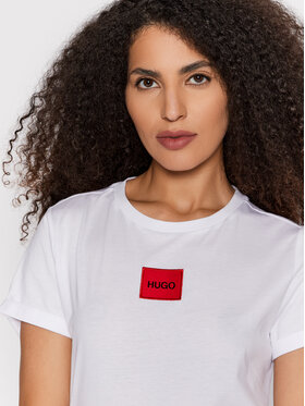 Hugo T-shirt Logo Label 50456008 Bijela Regular Fit