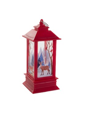 MIAhome MIAhome Lampion świąteczny LED z reniferem Czerwony
