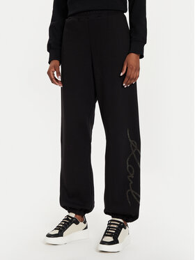 KARL LAGERFELD KARL LAGERFELD Teplákové kalhoty 245W1053 Černá Regular Fit
