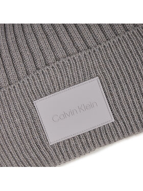 Calvin Klein Kapa Tonal Rubber Patch Beanie K50K511291 Srebrna