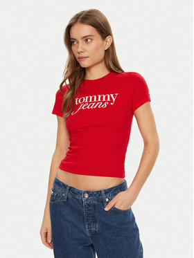 Tommy Jeans Tommy Jeans Marškinėliai Essential DW0DW19447 Raudona Slim Fit
