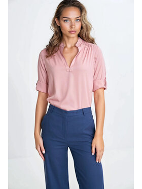 NIFE NIFE Bluzka B188 Różowy Regular Fit