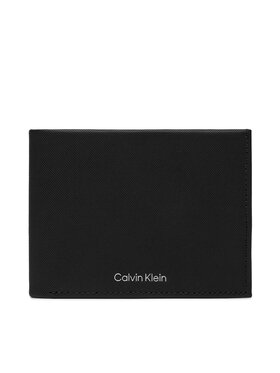Calvin Klein Calvin Klein Duży Portfel Męski Ck Must Trifold 10Cc W/Coin K50K511380 Czarny