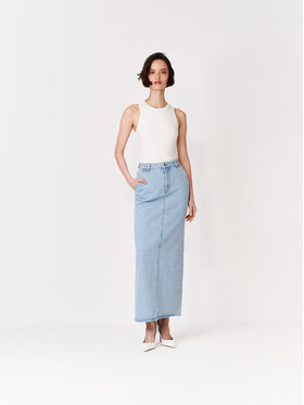 La Mania La Mania Spódnica maxi CRUZ Niebieski jasny Basic Fit