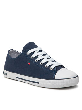 Tommy Hilfiger Modne Superge Low Cut Lace-Up Sneaker T3X4-32207-0890 S Mornarsko Modra