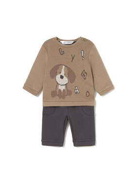 Mayoral Mayoral Set Pullover und Stoffhose 2583 Braun Regular Fit
