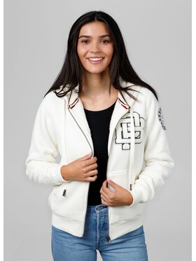 PITBULL PITBULL Bluza damska rozpinana z kapturem Sherpa Ruffina XS Biały Regular Fit