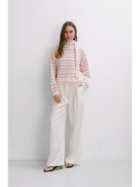 Fobya Fobya Sweter F2112 Różowy Basic Fit