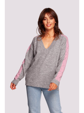 BeWear BeWear Sweter BK093 Szary Modern Fit