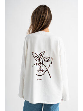 Mirons Mirons Bluzka Longsleeve Cream Face Écru Oversize