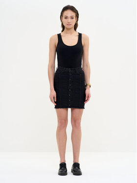 BIG STAR BIG STAR Spódnica jeansowa zandra_skirt_998 Czarny Basic Fit