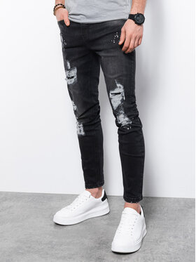 Ombre Ombre Jeansy P1065 Czarny Slim Fit